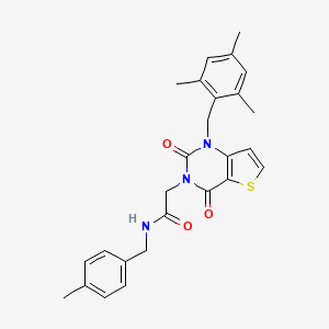 molecular formula C26H27N3O3S B2471520 2-[1-(mesitylmethyl)-2,4-dioxo-1,4-dihydrothieno[3,2-d]pyrimidin-3(2H)-yl]-N-(4-methylbenzyl)acetamide CAS No. 912885-89-3