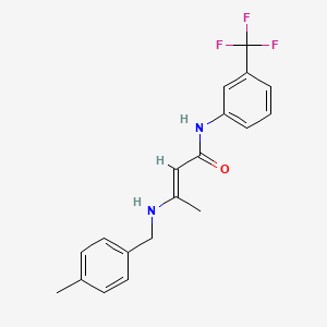 molecular formula C19H19F3N2O B2471525 3-[(4-甲基苄基)氨基]-N-[3-(三氟甲基)苯基]-2-丁烯酰胺 CAS No. 338748-79-1