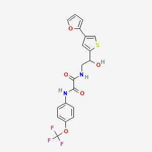 molecular formula C19H15F3N2O5S B2471526 N-[2-[4-(Furan-2-yl)thiophen-2-yl]-2-hydroxyethyl]-N'-[4-(trifluoromethoxy)phenyl]oxamide CAS No. 2319724-96-2