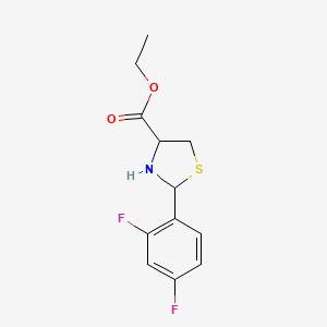 molecular formula C12H13F2NO2S B2471544 Ethyl 2-(2,4-difluorophenyl)-1,3-thiazolidine-4-carboxylate CAS No. 2248257-86-3