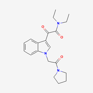 molecular formula C20H25N3O3 B2471547 N,N-diethyl-2-oxo-2-{1-[2-oxo-2-(pyrrolidin-1-yl)ethyl]-1H-indol-3-yl}acetamide CAS No. 831241-01-1