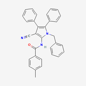 molecular formula C32H25N3O B2471552 N-(1-苄基-3-氰基-4,5-二苯基-1H-吡咯-2-基)-4-甲基苯甲酰胺 CAS No. 477887-15-3