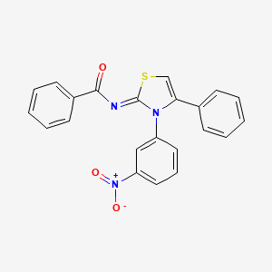 molecular formula C22H15N3O3S B2471554 (Z)-N-(3-(3-nitrophenyl)-4-phenylthiazol-2(3H)-ylidene)benzamide CAS No. 402945-33-9