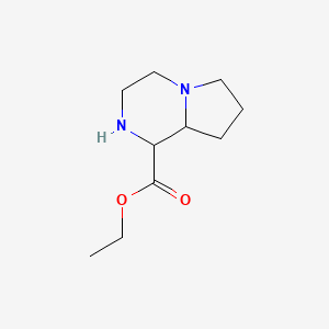 molecular formula C10H18N2O2 B2471555 Ethyl 1,2,3,4,6,7,8,8a-octahydropyrrolo[1,2-a]pyrazine-1-carboxylate CAS No. 2248257-23-8