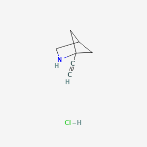 molecular formula C7H10ClN B2471558 1-乙炔-2-氮杂双环[2.1.1]己烷盐酸盐 CAS No. 2126160-91-4