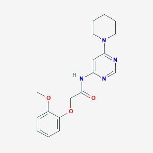 molecular formula C18H22N4O3 B2471559 2-(2-methoxyphenoxy)-N-(6-(piperidin-1-yl)pyrimidin-4-yl)acetamide CAS No. 1396860-36-8