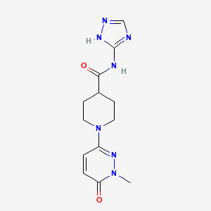 molecular formula C13H17N7O2 B2471562 1-(1-甲基-6-氧代-1,6-二氢吡啶嗪-3-基)-N-(1H-1,2,4-三唑-3-基)哌啶-4-甲酰胺 CAS No. 1421524-02-8