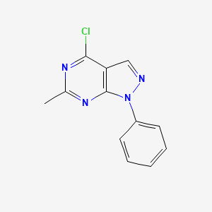 molecular formula C12H9ClN4 B2471564 4-氯-6-甲基-1-苯基-1H-吡唑并[3,4-d]嘧啶 CAS No. 23121-14-4
