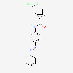 molecular formula C20H19Cl2N3O B2471565 (E)-3-(2,2-dichlorovinyl)-2,2-dimethyl-N-(4-(phenyldiazenyl)phenyl)cyclopropanecarboxamide CAS No. 297146-60-2