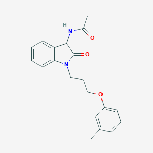 molecular formula C21H24N2O3 B247157 N-{7-methyl-1-[3-(3-methylphenoxy)propyl]-2-oxo-2,3-dihydro-1H-indol-3-yl}acetamide 