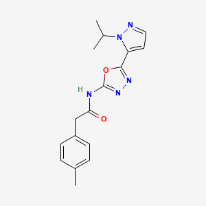 molecular formula C17H19N5O2 B2471570 N-(5-(1-异丙基-1H-吡唑-5-基)-1,3,4-恶二唑-2-基)-2-(对甲苯基)乙酰胺 CAS No. 1170043-70-5