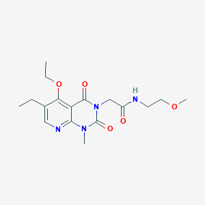 molecular formula C17H24N4O5 B2471581 2-(5-ethoxy-6-ethyl-1-methyl-2,4-dioxo-1,2-dihydropyrido[2,3-d]pyrimidin-3(4H)-yl)-N-(2-methoxyethyl)acetamide CAS No. 941947-03-1