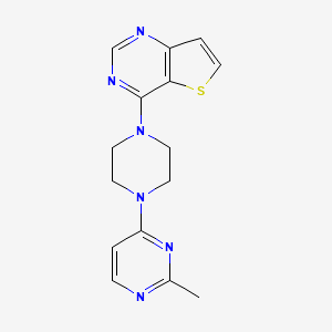 molecular formula C15H16N6S B2471587 4-[4-(2-Methylpyrimidin-4-yl)piperazin-1-yl]thieno[3,2-d]pyrimidine CAS No. 2415524-40-0