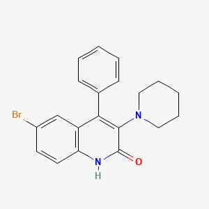 molecular formula C20H19BrN2O B2471592 6-bromo-4-phenyl-3-(piperidin-1-yl)quinolin-2(1H)-one CAS No. 381170-31-6