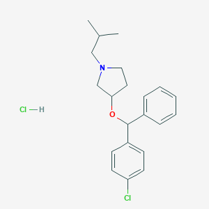 molecular formula C21H27Cl2NO B024716 3-(p-Chloro-alpha-phenylbenzyloxy)-1-isobutylpyrrolidine hydrochloride CAS No. 102446-20-8