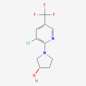 molecular formula C10H10ClF3N2O B2471606 (S)-1-(3-Chloro-5-(trifluoromethyl)pyridin-2-yl)pyrrolidin-3-ol CAS No. 1311776-29-0