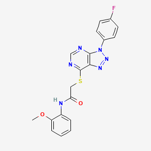 molecular formula C19H15FN6O2S B2471609 N-(2-metoxifenil)-2-((3-(4-fluorofenil)-3H-[1,2,3]triazolo[4,5-d]pirimidin-7-il)tio)acetamida CAS No. 863460-05-3