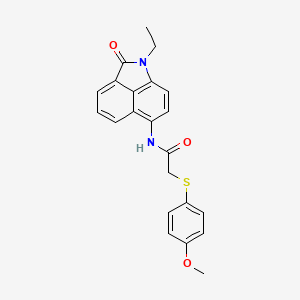 molecular formula C22H20N2O3S B2471611 N-(1-乙基-2-氧代-1,2-二氢苯并[cd]吲哚-6-基)-2-((4-甲氧基苯基)硫代)乙酰胺 CAS No. 922922-42-7