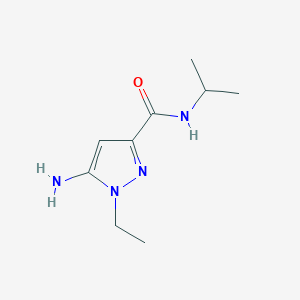 molecular formula C9H16N4O B2471614 5-amino-1-ethyl-N-isopropyl-1H-pyrazole-3-carboxamide CAS No. 1856070-41-1