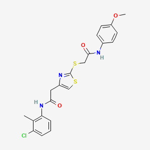 N-(3-chloro-2-methylphenyl)-2-(2-((2-((4-methoxyphenyl)amino)-2-oxoethyl)thio)thiazol-4-yl)acetamide