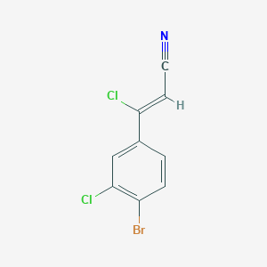 molecular formula C9H4BrCl2N B2471622 3-(4-Bromo-3-chlorophenyl)-3-chloroprop-2-enenitrile CAS No. 1564055-36-2