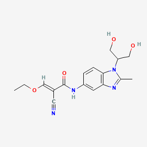 (E)-2-Cyano-N-[1-(1,3-dihydroxypropan-2-yl)-2-methylbenzimidazol-5-yl]-3-ethoxyprop-2-enamide