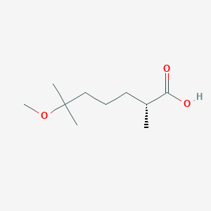 molecular formula C10H20O3 B2471626 (2R)-6-methoxy-2,6-dimethylheptanoic acid CAS No. 1422544-98-6