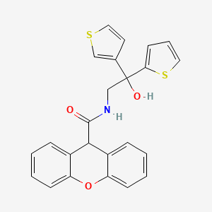 molecular formula C24H19NO3S2 B2471632 N-(2-hydroxy-2-(thiophen-2-yl)-2-(thiophen-3-yl)ethyl)-9H-xanthene-9-carboxamide CAS No. 2097899-21-1