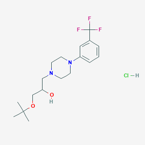 molecular formula C18H28ClF3N2O2 B2471637 1-(Tert-butoxy)-3-(4-(3-(trifluoromethyl)phenyl)piperazin-1-yl)propan-2-ol hydrochloride CAS No. 1185443-98-4