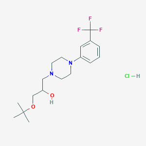 molecular formula C18H28ClF3N2O2 B2471637 1-(叔丁氧基)-3-(4-(3-(三氟甲基)苯基)哌嗪-1-基)丙烷-2-醇盐酸盐 CAS No. 1185443-98-4