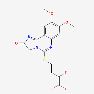 molecular formula C16H14F3N3O3S B2471647 8,9-dimethoxy-5-[(3,4,4-trifluoro-3-butenyl)sulfanyl]imidazo[1,2-c]quinazolin-2(3H)-one CAS No. 439109-31-6