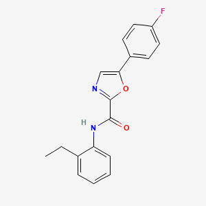 molecular formula C18H15FN2O2 B2471649 N-(2-ethylphenyl)-5-(4-fluorophenyl)oxazole-2-carboxamide CAS No. 955659-44-6