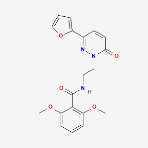 molecular formula C19H19N3O5 B2471657 N-(2-(3-(呋喃-2-基)-6-氧代嘧啶并-1(6H)-基)乙基)-2,6-二甲氧基苯甲酰胺 CAS No. 946365-48-6