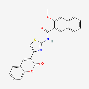 molecular formula C24H16N2O4S B2471662 3-methoxy-N-[4-(2-oxochromen-3-yl)-1,3-thiazol-2-yl]naphthalene-2-carboxamide CAS No. 389127-27-9
