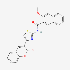 molecular formula C24H16N2O4S B2471662 3-méthoxy-N-[4-(2-oxo-2H-chromén-3-yl)-1,3-thiazol-2-yl]naphtalène-2-carboxamide CAS No. 389127-27-9