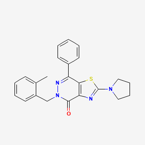 molecular formula C23H22N4OS B2471671 5-(2-methylbenzyl)-7-phenyl-2-(pyrrolidin-1-yl)thiazolo[4,5-d]pyridazin-4(5H)-one CAS No. 1105232-53-8