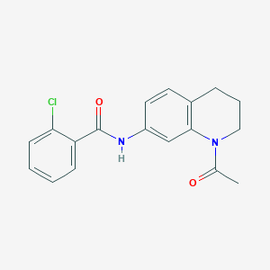 molecular formula C18H17ClN2O2 B2471672 N-(1-acetyl-3,4-dihydro-2H-quinolin-7-yl)-2-chlorobenzamide CAS No. 898423-58-0