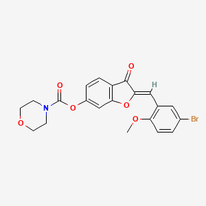 molecular formula C21H18BrNO6 B2471673 (Z)-2-(5-bromo-2-methoxybenzylidene)-3-oxo-2,3-dihydrobenzofuran-6-yl morpholine-4-carboxylate CAS No. 622794-44-9