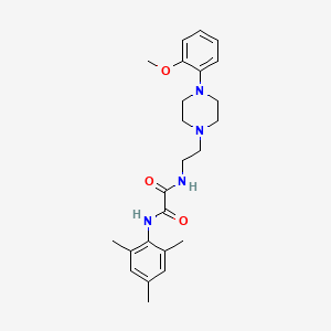 molecular formula C24H32N4O3 B2471678 N1-mesitilo-N2-(2-(4-(2-metoxifenil)piperazin-1-il)etil)oxalamida CAS No. 1049421-35-3