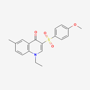 molecular formula C19H19NO4S B2471681 1-ethyl-3-((4-methoxyphenyl)sulfonyl)-6-methylquinolin-4(1H)-one CAS No. 899214-34-7