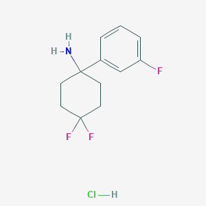 molecular formula C12H15ClF3N B2471684 4,4-Difluoro-1-(3-fluorophenyl)cyclohexanamine hydrochloride CAS No. 2197056-83-8