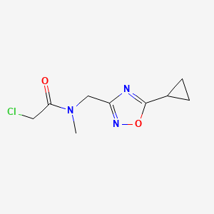 molecular formula C9H12ClN3O2 B2471690 2-Chloro-N-[(5-cyclopropyl-1,2,4-oxadiazol-3-yl)methyl]-N-methylacetamide CAS No. 2411271-37-7