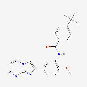 molecular formula C24H24N4O2 B2471692 4-叔丁基-N-(5-咪唑并[1,2-a]嘧啶-2-基-2-甲氧基苯基)苯甲酰胺 CAS No. 847388-02-7