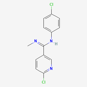 molecular formula C13H11Cl2N3 B2471696 6-chloro-N-(4-chlorophenyl)-N'-methyl-3-pyridinecarboximidamide CAS No. 400082-00-0