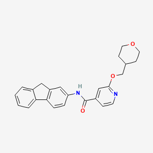 molecular formula C25H24N2O3 B2471699 N-(9H-fluoren-2-yl)-2-((tetrahydro-2H-pyran-4-yl)methoxy)isonicotinamide CAS No. 2034297-07-7