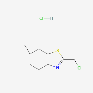 molecular formula C10H15Cl2NS B2471703 2-(Chloromethyl)-6,6-dimethyl-4,5,6,7-tetrahydrobenzo[d]thiazole hydrochloride CAS No. 2219375-52-5