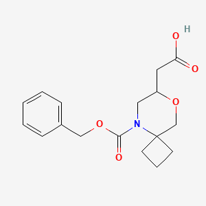 molecular formula C17H21NO5 B2471708 2-(5-Phenylmethoxycarbonyl-8-oxa-5-azaspiro[3.5]nonan-7-yl)acetic acid CAS No. 2287311-24-2