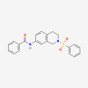 molecular formula C22H20N2O3S B2471709 N-(2-(苯磺酰基)-1,2,3,4-四氢异喹啉-7-基)苯甲酰胺 CAS No. 954639-27-1