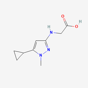 molecular formula C9H13N3O2 B2471715 2-[(5-Cyclopropyl-1-methylpyrazol-3-yl)amino]acetic acid CAS No. 2247206-67-1