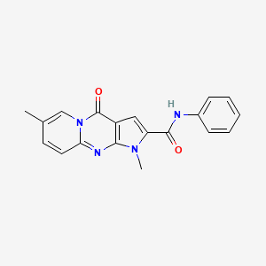 molecular formula C19H16N4O2 B2471722 1,7-dimethyl-4-oxo-N-phenyl-1,4-dihydropyrido[1,2-a]pyrrolo[2,3-d]pyrimidine-2-carboxamide CAS No. 946359-07-5